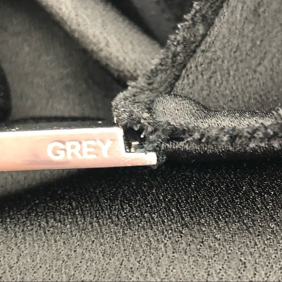 Grey by Jason Wu Black Satin Flounce Hem Sheath Dress V-neck Sleeveless Size 6 - Picture 8 of 10